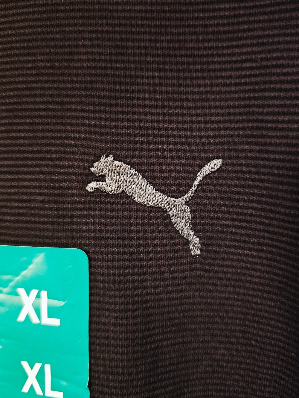 NWT Men's Puma Textured Crew Sweatshirt - Black - XL - Picture 3 of 3